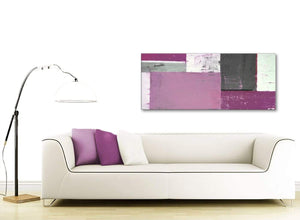 Contemporary Purple Grey Abstract Painting Canvas Wall Art Picture Modern 120cm Wide 1355 For Your Dining Room