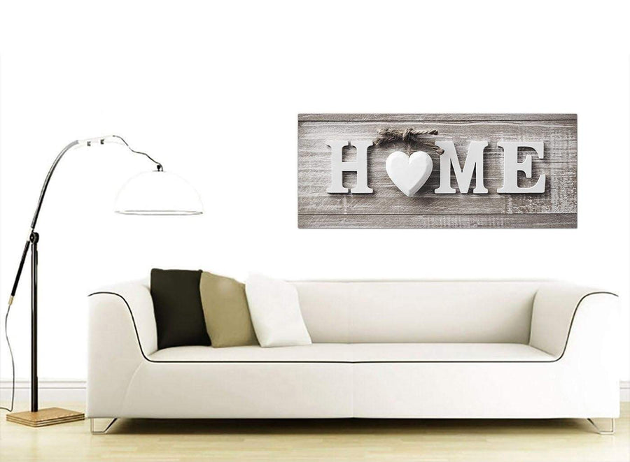Contemporary Shabby Chic Home Quote Beige Canvas Modern 120cm Wide 1317 For Your Living Room