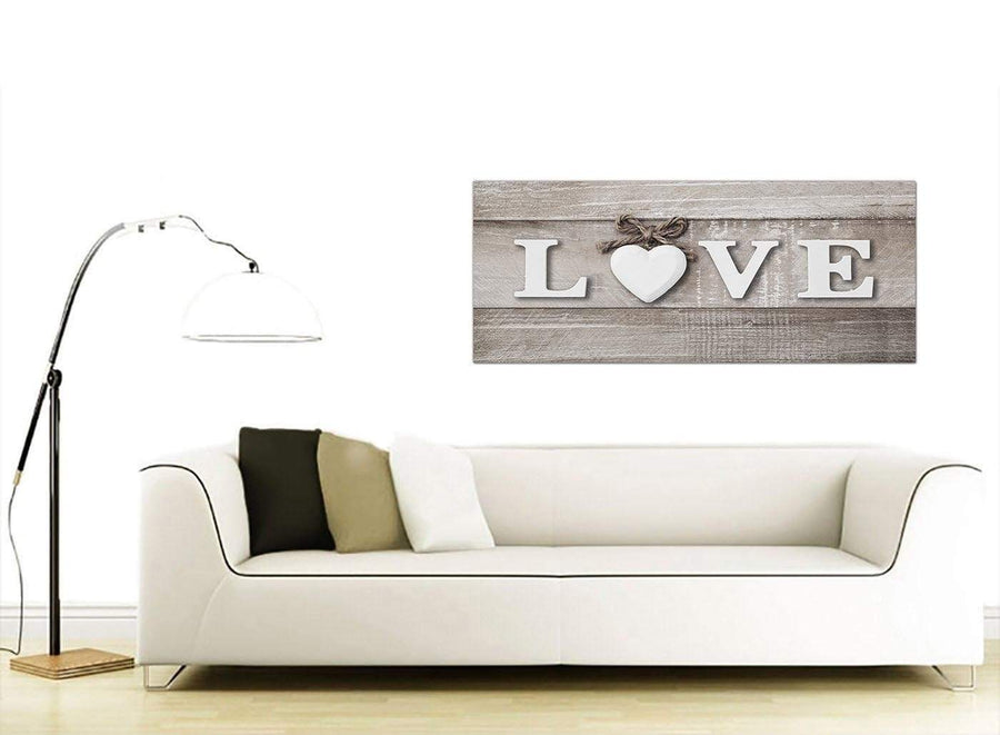 Contemporary Shabby Chic Love Quote Beige Canvas Modern 120cm Wide 1297 For Your Kitchen