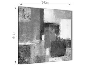 Contemporary Black White Grey Hallway Canvas Pictures Decor - Abstract 1s368m - 64cm Square Print