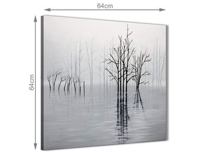 Contemporary Black White Grey Tree Landscape Painting Stairway Canvas Wall Art Decorations - 1s416m - 64cm Square Print