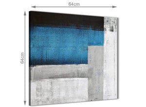 Contemporary Blue Grey Painting Stairway Canvas Wall Art Decorations - Abstract 1s423m - 64cm Square Print