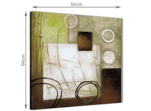 Contemporary Brown Green Painting Living Room Canvas Wall Art Decor - Abstract 1s421m - 64cm Square Print