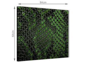 Contemporary Dark Green Snakeskin Animal Print Kitchen Canvas Pictures Decorations - Abstract 1s475m - 64cm Square Print