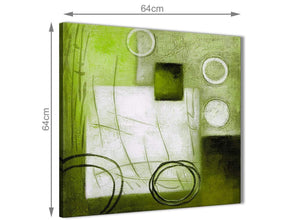 Contemporary Lime Green Painting Living Room Canvas Pictures Decor - Abstract 1s431m - 64cm Square Print