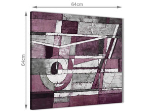 Contemporary Plum Grey White Painting Stairway Canvas Pictures Decorations - Abstract 1s408m - 64cm Square Print