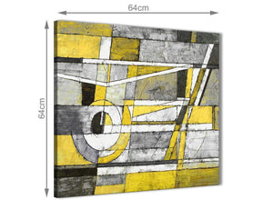 Contemporary Yellow Grey Painting Living Room Canvas Wall Art Decor - Abstract 1s400m - 64cm Square Print