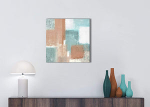 Coral Turquoise Bathroom Canvas Pictures Accessories - Abstract 1s366s - 49cm Square Print