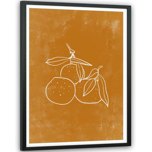 Kitchen Framed Art Prints Spanish Oranges Line Art Orange