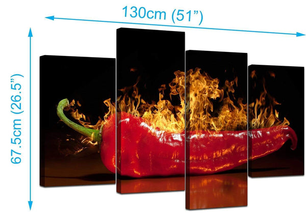 Set Of Four Extra-Large Red Canvas Prints