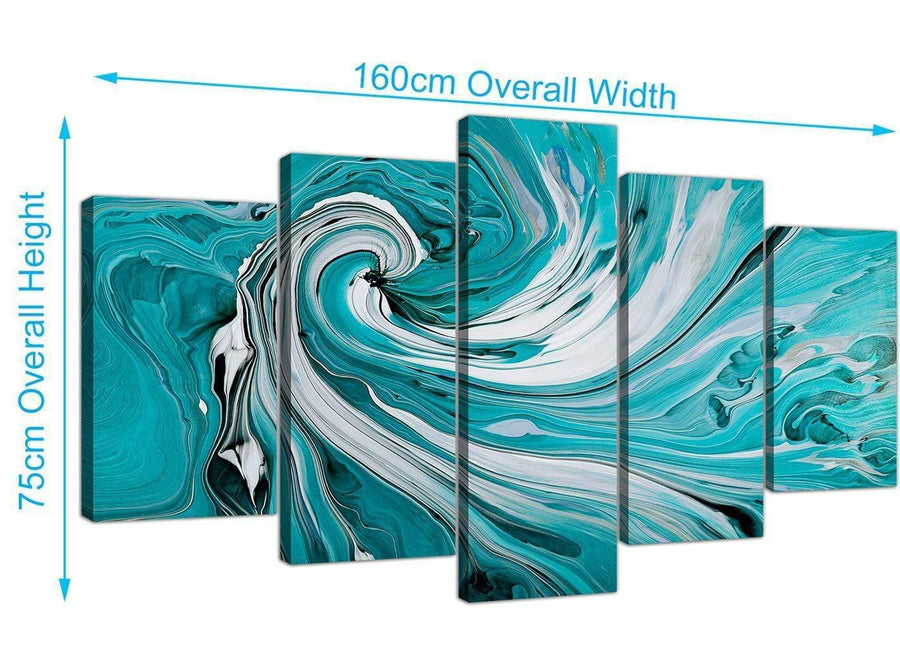 extra large abstract swirl canvas prints teal 5266