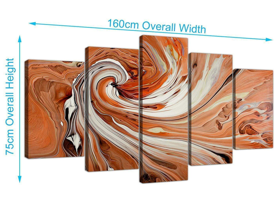 extra large abstract swirl canvas wall art orange 5264