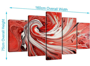 extra large abstract swirl canvas wall art red 5265