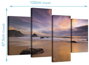 Cheap Beach Sunset Canvas Prints UK 130cm x 68cm 4198
