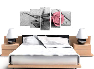 extra large black white and pink rose canvas wall art 5271