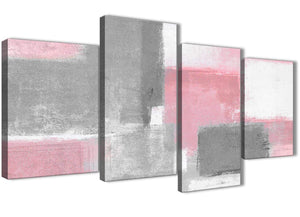 Extra Large Blush Pink Grey Painting Abstract Bedroom Canvas Pictures Decor - 4378 - 130cm Set of Prints