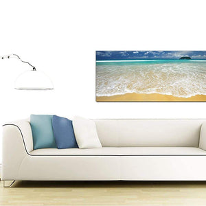 Modern Tropical Ocean Sandy Shore Scene Beach Canvas