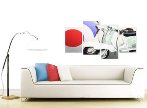 Four Part Set of Living-Room Red Canvas Art