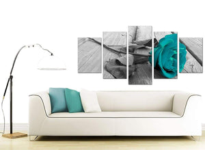 5 Panel Set of Living-Room Black White Canvas Wall Art