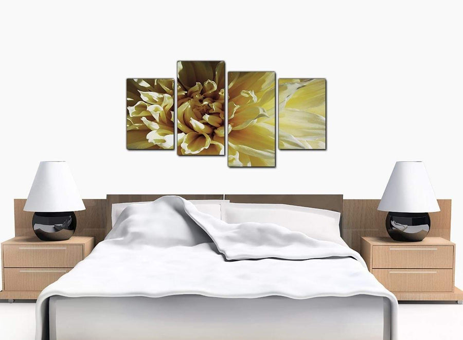 Four Panel Set of Extra-Large Cream Canvas Wall Art
