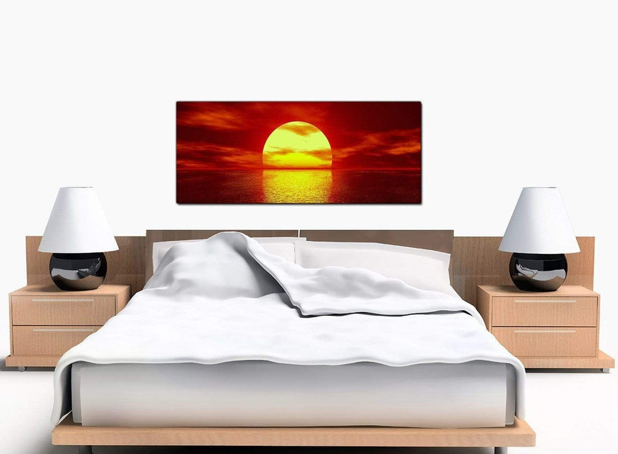 Sunset Large Red Canvas Wall Art
