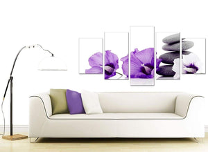 Five Part Set of Living-Room Purple Canvas Picture