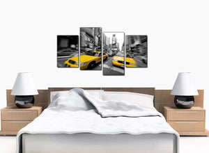 4 Piece Set of Bedroom Yellow Canvas Picture