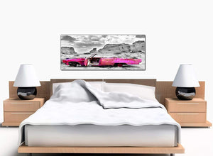 Grunge Car Bedroom Pink Canvas Art