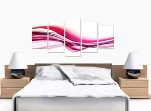 Set Of Five Bedroom Pink Canvas Pictures