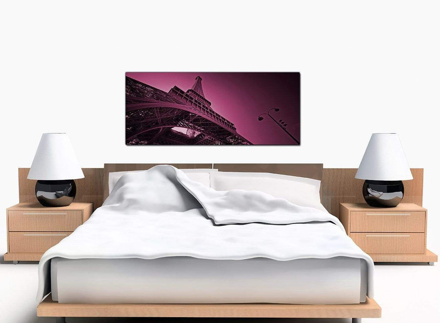 Eiffel Tower Bedroom Plum Canvas Picture