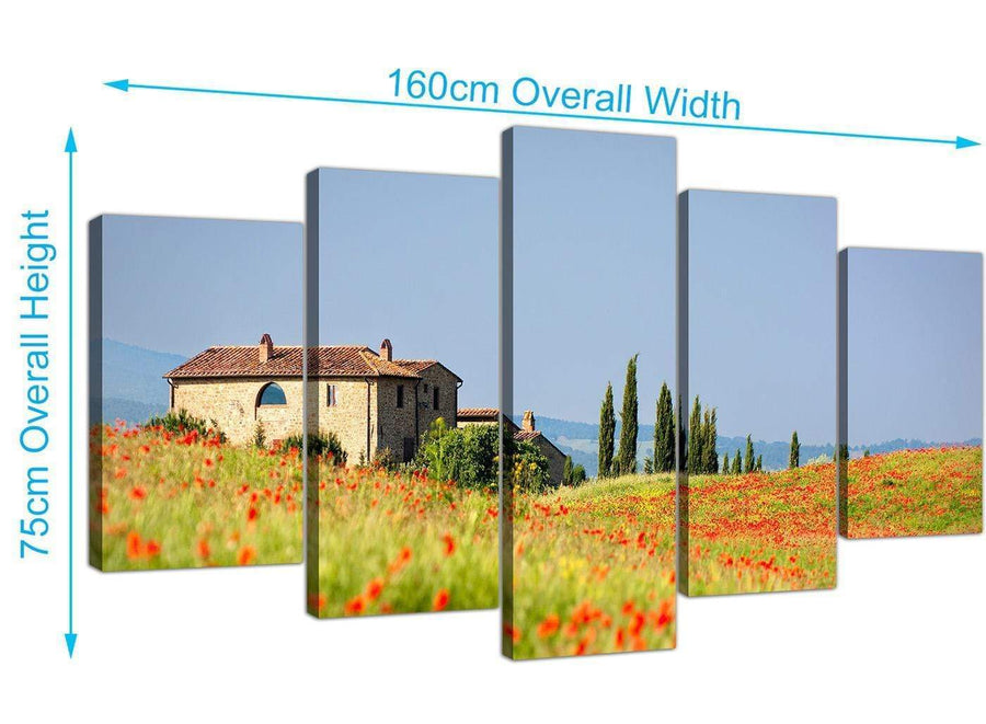 extra large floral tuscan hills canvas wall art green 5233