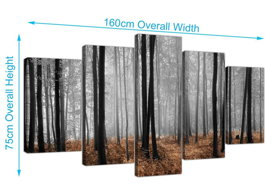 extra large forest woodland trees canvas wall art black and white 5238