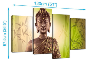 Set Of Four Living-Room Green Canvas Art