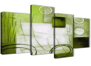 Extra Large Lime Green Painting Abstract Bedroom Canvas Pictures Decor - 4431 - 130cm Set of Prints