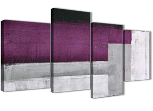 Extra Large Purple Grey Painting Abstract Living Room Canvas Wall Art Decor - 4427 - 130cm Set of Prints