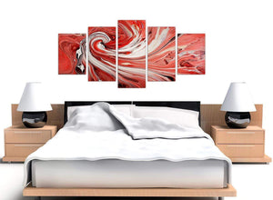 extra large red abstract swirl canvas wall art 5265