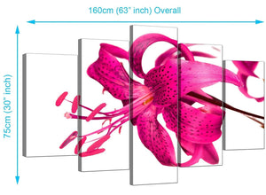 Extra Large Lily Canvas Wall Art 160cm x 75cm 5053
