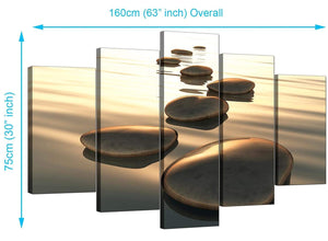 Set Of Five Cheap Brown Canvas Picture
