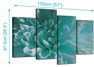 Set Of Four Cheap Teal Canvas Picture