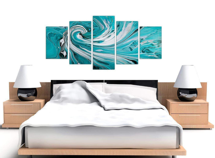 extra large teal abstract swirl canvas wall art 5266