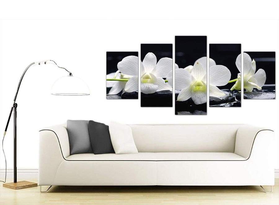 5 Panel Set of Large Black White Canvas Prints