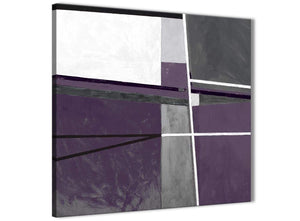 Framed Aubergine Grey Painting Kitchen Canvas Pictures Decorations - Abstract 1s392m - 64cm Square Print