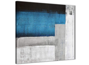 Framed Blue Grey Painting Stairway Canvas Wall Art Decorations - Abstract 1s423m - 64cm Square Print
