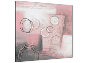 Framed Blush Pink Grey Painting Living Room Canvas Pictures Decorations - Abstract 1s433m - 64cm Square Print