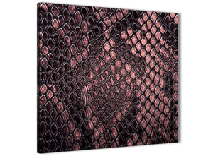Framed Blush Pink Snakeskin Animal Print Kitchen Canvas Pictures Decorations - Abstract 1s473m - 64cm Square Print