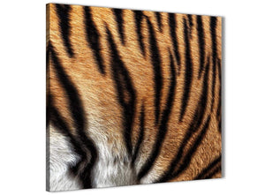 Framed Canvas Art Print Tiger Animal Print - 1s472m - 64cm Square Picture