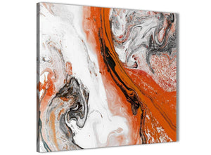 Framed Orange and Grey Swirl Stairway Canvas Pictures Decor - Abstract 1s461m - 64cm Square Print