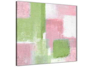 Framed Pink Lime Green Green Living Room Canvas Pictures Decorations - Abstract 1s374m - 64cm Square Print