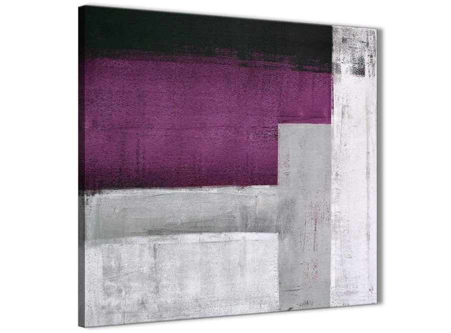 Framed Purple Grey Painting Stairway Canvas Pictures Decorations - Abstract 1s427m - 64cm Square Print