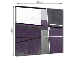 Inexpensive Aubergine Grey Painting Kitchen Canvas Wall Art Accessories - Abstract 1s392s - 49cm Square Print